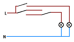 sch�ma zapojen� s�riov�ho p�ep�na�e st��dav�ho